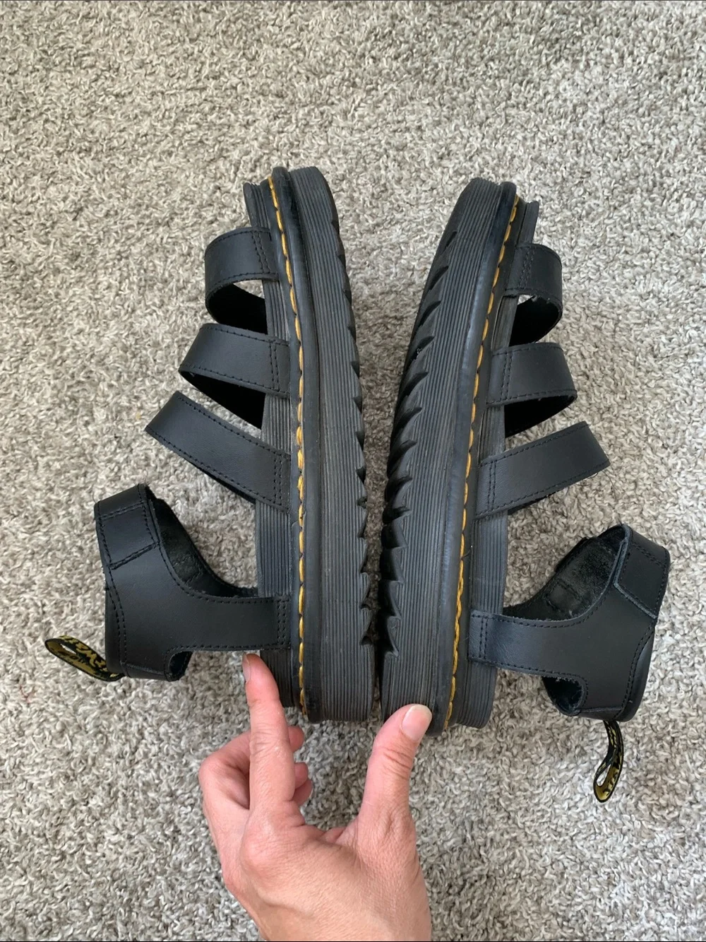 Dr. Martens Blaire Black Strappy Leather Sandals